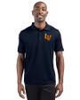 Las Vegas Aviators Clique Ice Pique Mens Short Sleeve Tech Polo Dark Navy Front