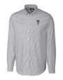 Texas Tech Red Raiders Alumni Cutter & Buck Stretch Oxford Stripe Mens Long Sleeve Dress Shirt Charcoal Mannequin