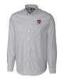Texas A&M Aggies Alumni Cutter & Buck Stretch Oxford Stripe Mens Long Sleeve Dress Shirt Charcoal Mannequin
