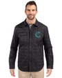 Charlotte Knights Cutter & Buck Rainier PrimaLoft® Mens Eco Insulated Quilted Shirt Jacket Black Front