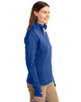 Buffalo Bisons Cutter & Buck Traverse Stretch Eco Quarter Zip Womens Pullover Tour Blue Side