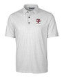 Texas A&M Aggies Alumni Cutter & Buck Pike Double Dot Print Stretch Mens Polo Charcoal Mannequin