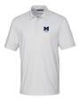 Michigan Wolverines Alumni Cutter & Buck Pike Double Dot Print Stretch Mens Polo White Mannequin