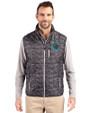 Charlotte Knights Cutter & Buck Rainier PrimaLoft® Mens Eco Insulated Full Zip Printed Puffer Vest Black Front