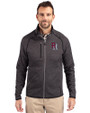 Round Rock Express Cutter & Buck Mainsail Sweater-Knit Mens Big and Tall Full Zip Jacket Charcoal Heather Front
