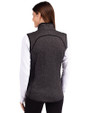 Memphis Redbirds Cutter & Buck Mainsail Sweater Knit Womens Full Zip Vest Charcoal Heather Back