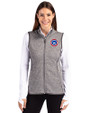 South Bend Cubs Cutter & Buck Mainsail Sweater Knit Womens Full Zip Vest Polished Heather Front