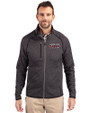 Lansing Lugnuts Cutter & Buck Mainsail Sweater-Knit Mens Full Zip Jacket Charcoal Heather Front
