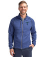 Tulsa Drillers Cutter & Buck Mainsail Sweater-Knit Mens Full Zip Jacket Tour Blue Heather Front