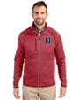 Nashville Sounds Cutter & Buck Mainsail Sweater-Knit Mens Full Zip Jacket Cardinal Red Heather Front