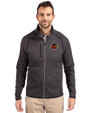 Rochester Red Wings Cutter & Buck Mainsail Sweater-Knit Mens Full Zip Jacket Charcoal Heather Front