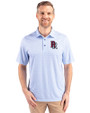 Round Rock Express Cutter & Buck Pike Double Dot Print Stretch Mens Polo Tour Blue Front