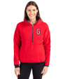 Greenville Drive Cutter & Buck Cascade Eco Fleece Womens Pullover Jacket Red/Navy Blue Front