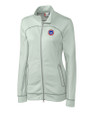 South Bend Cubs Clique Helsa Performance Womens Full Zip Knit Jacket Light Grey Mannequin