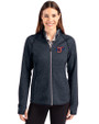 Jacksonville Jumbo Shrimp Cutter & Buck Mainsail Full Zip Hooded Womens Jacket Liberty Navy Heather Front