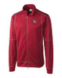 Lehigh Valley IronPigs Clique Helsa Performance Mens Full Zip Knit Jacket Darkest Red Mannequin