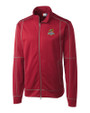 Toledo Mud Hens Clique Helsa Performance Mens Full Zip Knit Jacket Darkest Red Mannequin