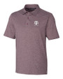 Texas A&M Aggies Alumni Cutter & Buck Forge Heathered Stretch Mens Polo Bordeaux Heather Mannequin