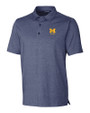Michigan Wolverines Alumni Cutter & Buck Forge Heathered Stretch Mens Polo Indigo Heather Mannequin