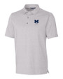 Michigan Wolverines Alumni Cutter & Buck Forge Heathered Stretch Mens Polo Polished Heather Mannequin