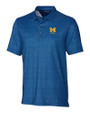 Michigan Wolverines Alumni Cutter & Buck Pike Micro Floral Print Stretch Mens Polo Indigo Mannequin