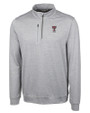 Texas Tech Red Raiders Alumni Cutter & Buck Stealth Heathered Quarter Zip Mens Pullover Polished Medium Gray Mannequin