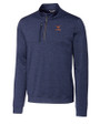 Texas Longhorns Alumni Cutter & Buck Stealth Heathered Quarter Zip Mens Pullover Liberty Navy Mannequin