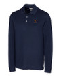 Texas Longhorns Alumni Cutter & Buck Advantage Eco Tri-Blend Pique Mens Big and Tall Long Sleeve Polo Liberty Navy Mannequin