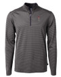 Texas Tech Red Raiders Alumni Cutter & Buck Virtue Eco Pique Micro Stripe Recycled Mens Quarter Zip Black/Elemental Grey Mannequin
