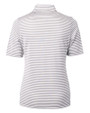 Texas Tech Red Raiders Alumni Cutter & Buck Virtue Eco Pique Stripe Recycled Womens Top Polished Medium Gray Mannequin Back