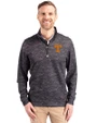 Tennessee Volunteers Cutter & Buck Traverse Stretch Eco Camo Print Quarter Zip Mens Big and Tall Pullover Black Front