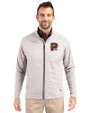 Portland Sea Dogs Cutter & Buck Adapt Eco Knit Hybrid Recycled Mens Big & Tall Full Zip Jacket Polished Medium Gray Front