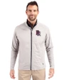 Round Rock Express Cutter & Buck Adapt Eco Knit Hybrid Recycled Mens Big & Tall Full Zip Jacket Polished Medium Gray Front
