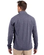 San Antonio Missions Cutter & Buck Adapt Eco Knit Heather Mens Big & Tall Quarter Zip Pullover Navy Blue Heather Back