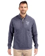 Scranton/Wilkes-Barre RailRiders Cutter & Buck Adapt Eco Knit Heather Mens Big & Tall Quarter Zip Pullover Navy Blue Heather Front