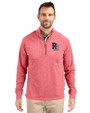 Round Rock Express Cutter & Buck Adapt Eco Knit Heather Mens Big & Tall Quarter Zip Pullover Cardinal Red Heather Front