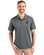 Memphis Redbirds Cutter & Buck Prospect Eco Textured Stretch Recycled Mens Big & Tall Polo Elemental Grey Front