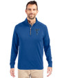 Tulsa Drillers Cutter & Buck Adapt Eco Knit Stretch Recycled Mens Big and Tall Quarter Zip Pullover Tour Blue Front