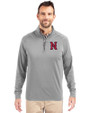 Nashville Sounds Cutter & Buck Adapt Eco Knit Stretch Recycled Mens Big and Tall Quarter Zip Pullover Polished Medium Gray Front