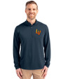 Las Vegas Aviators Cutter & Buck Virtue Eco Pique Recycled Quarter Zip Mens Big & Tall Pullover Navy Blue Front
