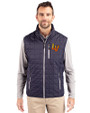 Las Vegas Aviators Cutter & Buck Rainier PrimaLoft® Mens Big and Tall Eco Insulated Full Zip Puffer Vest Dark Navy/Silver Front