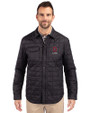 Ohio State Buckeyes Alumni Cutter & Buck Rainier PrimaLoft® Mens Big and Tall Eco Insulated Quilted Shirt Jacket Black Front
