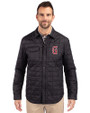 Greenville Drive Cutter & Buck Rainier PrimaLoft® Mens Big and Tall Eco Insulated Quilted Shirt Jacket Black Front