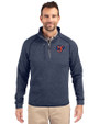 Jacksonville Jumbo Shrimp Cutter & Buck Mainsail Sweater-Knit Mens Big and Tall Half Zip Pullover Jacket Liberty Navy Heather Front