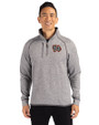 Norfolk Tides Cutter & Buck Mainsail Sweater-Knit Mens Big and Tall Half Zip Pullover Jacket Polished Heather Front