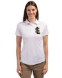 Salt Lake Bees Cutter & Buck Prospect Eco Textured Stretch Recycled Womens Short Sleeve Polo White Front