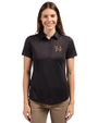 Norfolk Tides Cutter & Buck Prospect Eco Textured Stretch Recycled Womens Short Sleeve Polo Black Front