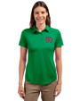 Norfolk Tides Cutter & Buck Prospect Eco Textured Stretch Recycled Womens Short Sleeve Polo Kelly Green Front