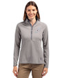 Reno Aces Cutter & Buck Adapt Eco Knit Stretch Recycled Womens Half Zip Pullover Polished Medium Gray Front