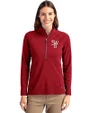 Scranton/Wilkes-Barre RailRiders Cutter & Buck Adapt Eco Knit Stretch Recycled Womens Half Zip Pullover Cardinal Red Front